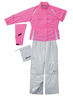 レインジャケット＆パンツ(レディース)「SLR0280」：ピンク