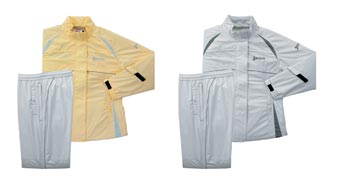 レインジャケット＆パンツ(レディース)「SLR0280」：左 クリーム、右 シルバー