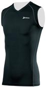 スリクソン ノースリーブVネックシャツ（メンズ）「SMA6003」：ブラック×チャコールグレー