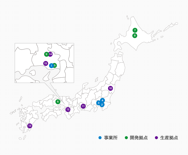 国内拠点地図