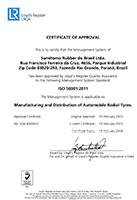 Sumitomo Rubber do Brasil Certificate