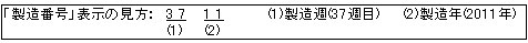 「製造番号」表示の見方