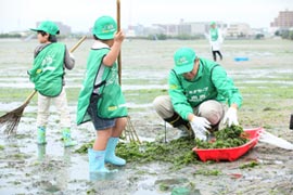 「博多湾・和白干潟の自然保護活動」の様子