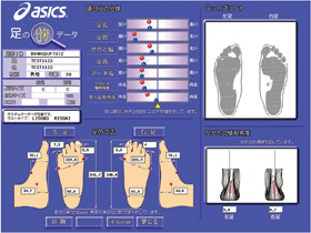 3次元足形計測機 インフット：測定シート（分析結果）