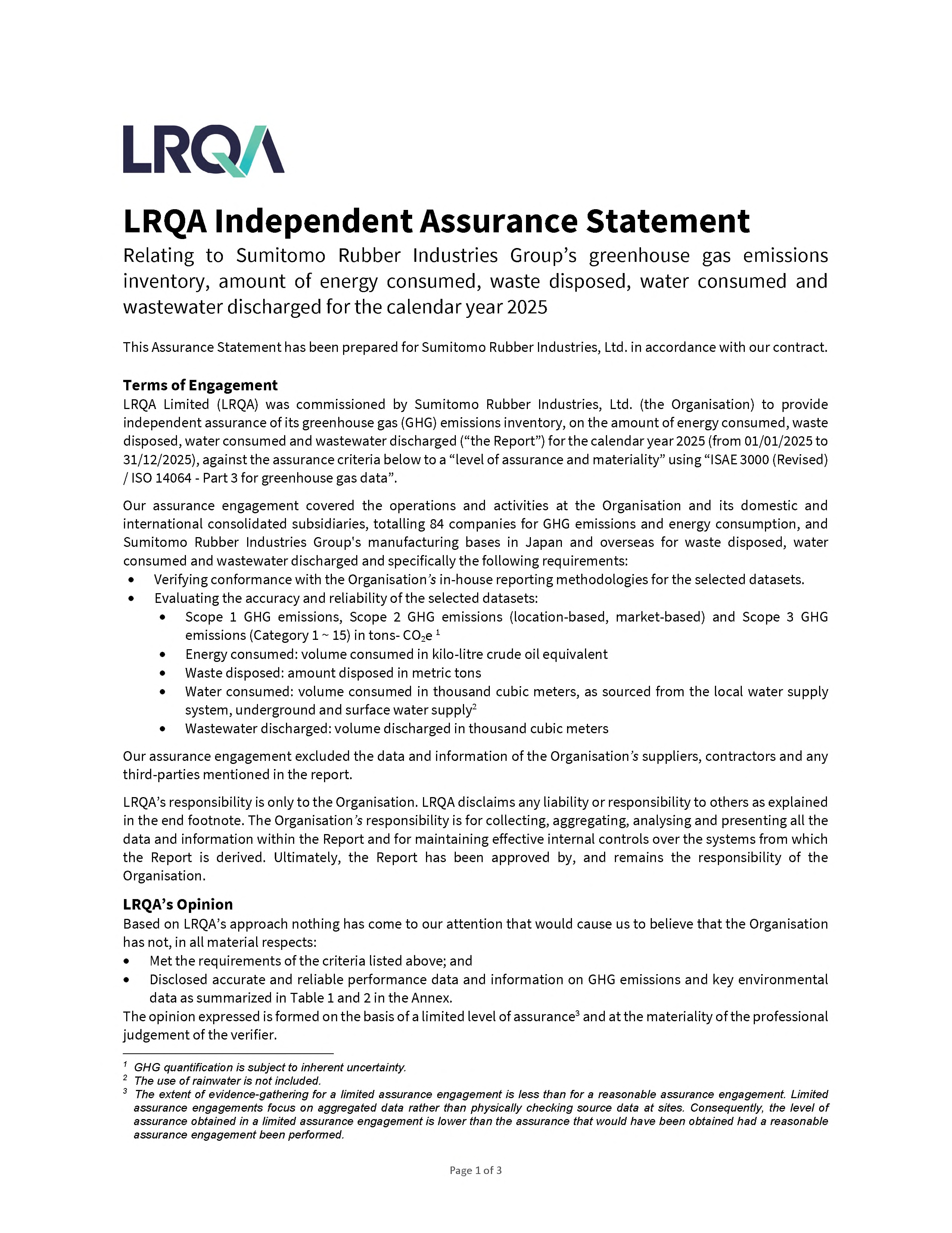 Independent Verification Report P1