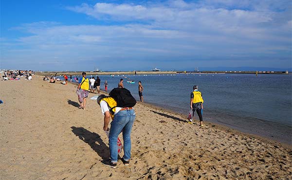 A cleanup activity at the Suma Bathing Beach