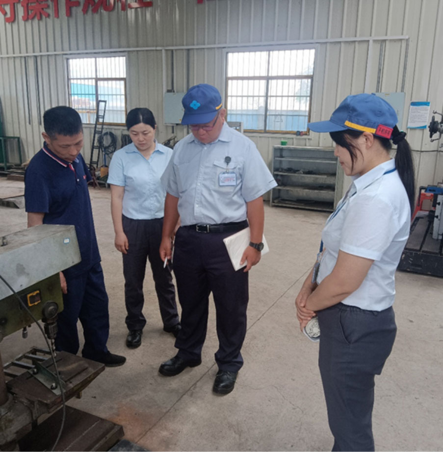 Fire-prevention audit in progress at Hunan Factory, China