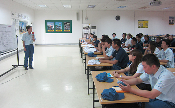 A training session held in 2019 for new recruits (Changshu Factory, China)